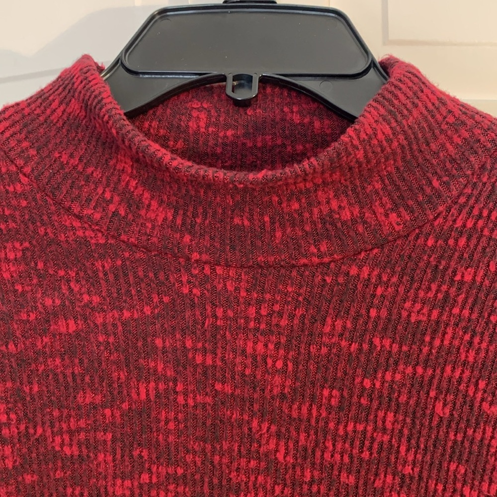 Xhilaration Red Ruched Bodycon Sweater Dress with Long Dolman Sleeves EUC - Picture 5 of 12